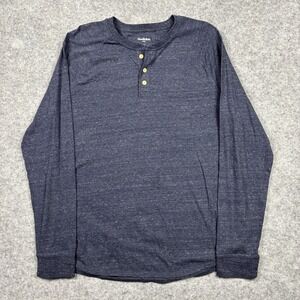 Goodfellow Long Sleeve Henley Shirt Mens XL Blue